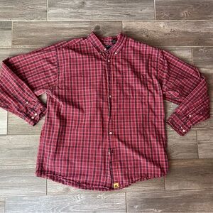 Men's American‎ Eagle Plaid Cotton Long Sleeve Button Down Grunge Cabin Core, XL